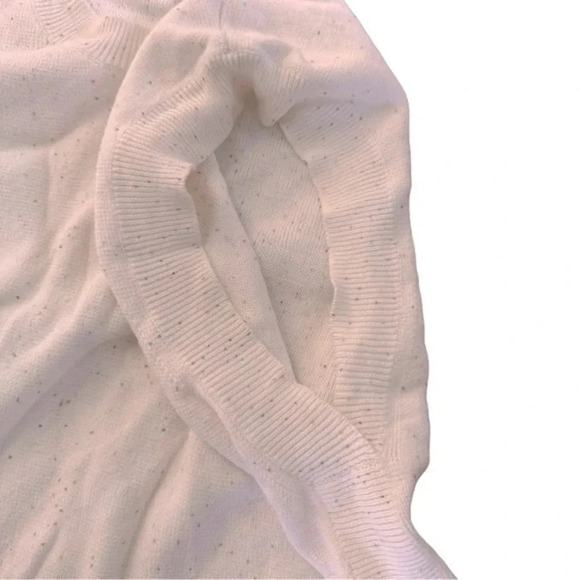 Cotton by Autumn Cashmere White Tank Top Tee Sleeveless Crew Neck Knit Sequins M - Picture 4 of 8